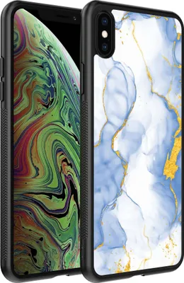 Produktbild von Smartphonica Handyhülle geeignet für iPhone X/Xs mit Hellblau Gold Marmor Print - TPU Backcover Case Hellblau Gold Marmor Design