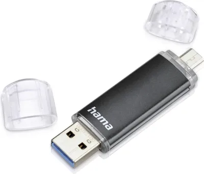 Produktbild von Hama USB-Stick Laeta Twin, USB 3.0, 256GB, Schwarz