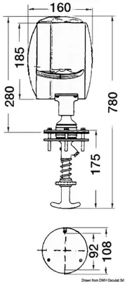 Productafbeelding van Verstelbare binnenverlichting, 12V, 185 mm - Osculati 13.342.12