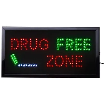 Produktbild von LED Schild Drug Free 50 x 25 cm - LED Wanddekoration - LED schild kaufen - LED Leuchtschild - LED schild - LED Neon Schild - LED Schild Mancave