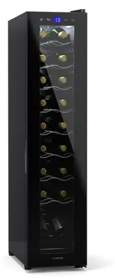 Obrázek produktu pro Klarstein vinotéka, 1zónová vinotéka s prosklenými dveřmi, tichá vnitřní/vnější vinotéka, malá vinotéka na láhve, 50 l, vinotéka, vinotéka pro 18 lahví
