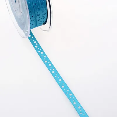 Produktbild von Satinlochband - türkis - 9 mm - 20 m - 54009 75