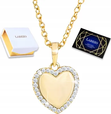 Immagine prodotto di Collana con cuore d'oro e zirconi, argento 925