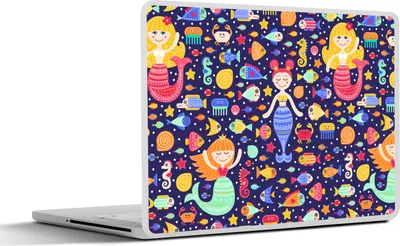 Produktbild von MuchoWow® Laptop Aufkleber Sticker Cover Meerjungfrau - Fisch - Muster 32.5x23.5 cm - Sticker für Laptop - Selbstklebend
