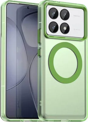 Immagine prodotto di Custodia magnetica per Xiaomi Redmi K70E, sottile custodia traslucida opaca antiurto Verde