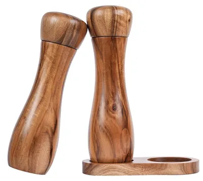Zout- und Pfeffermühlenset 2er-Set, Akazienholz, 20,5 cm