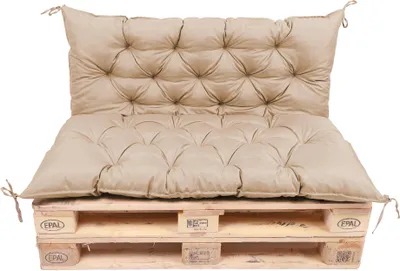 Produktbild von TexDeko Garden Palettenauflage 120x60cm mit Rückenlehne UV-beständig Cappuccino