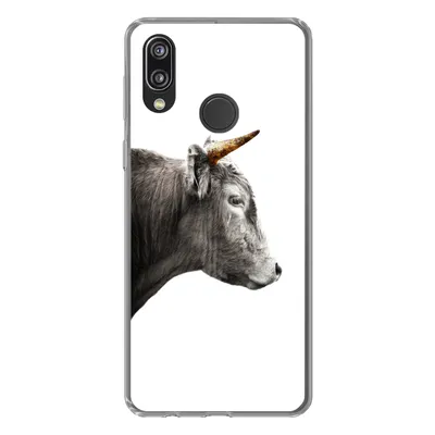 Produktbild von MuchoWow® Handyhülle Schutzhülle Hülle für Huawei P20 Lite (2020) Schottischer Highlander - Horn - Gold Silikon Softcase Handy Hülle - Kartenhalter