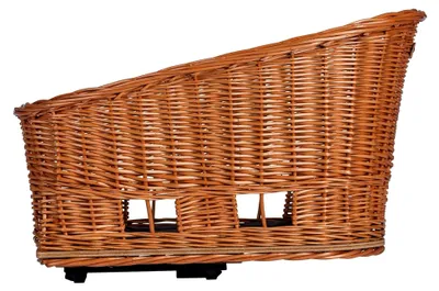 Produktbild von Hundefahrradkorb MIK L, 38 l, Hinten, Aus handgeflochtener Weide, Inkl. abschließbarer MIK-Adapterplatte, Abnehmbar, Mit waschbarem Kissen, Für Fahrradtouren mit Hund