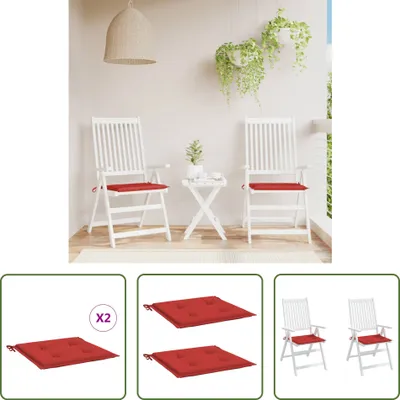 Produktbild von The Living Store Gartenstuhl-Kissen 2 Stk. Rot 40x40x3 cm Oxford-Gewebe