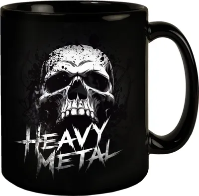 Obrázek produktu pro Hrnek s motivem lebky v heavy metalovém stylu