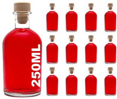 Glasflaschen 250 ml, 12er-Set, luftdicht, wiederverwendbar