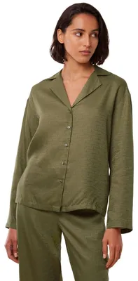 Immagine prodotto di T-shirt aderente da donna Triumph, modello Silky Sensuality, colore MARTINI Olive, taglia 42