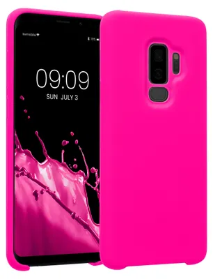 Produktbild von kwmobile Handyhülle für Samsung Galaxy S9 Plus Hülle - Case Silikon - Kabelloses Laden - Schutzhülle Cover in Neon Pink