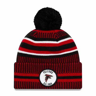 Image de NFL Atlanta Falcons Sideline 2019 Bobble Wollmütze bonnet tricot à revers NewEra