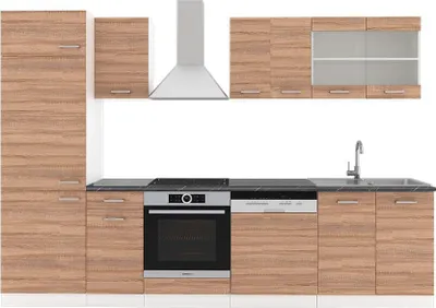 Zdjęcie produktu dla Aneks kuchenny Vicco R-Line Sonoma/Biały 300 cm , BP Antracyt, Model 42777
