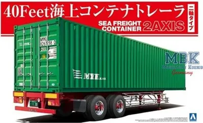 Immagine prodotto di AOSHIMA AO05290 Rimorchio a 2 assi per container marittimo da 40 piedi
