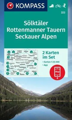 Image de KOMPASS Set de cartes de randonnée 223 Sölktäler, Rottenmanner Tauern, Seckauer Alpen (2 cartes) 1:55.000