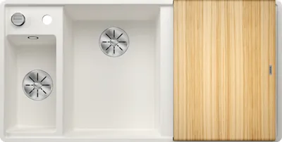 Produktbild von Blanco Silgranit Spülbecken, Axia III 6 S-F, Weiß 990 x 500 mm, Hauptbecken links