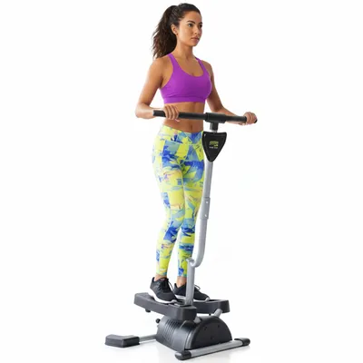 Produktbild von Bonplus BP | Stepper mit Handgriff | Heimtrainer | Bauchtrainer | Arbeitet den Ganzen Körper | Höchstgewicht 120kg | Fitness