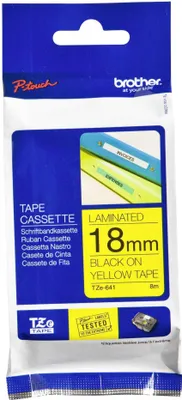 Immagine prodotto di Brother TZE641 nastro di scrittura - laminato, 18 mm x 8 m, nero su giallo