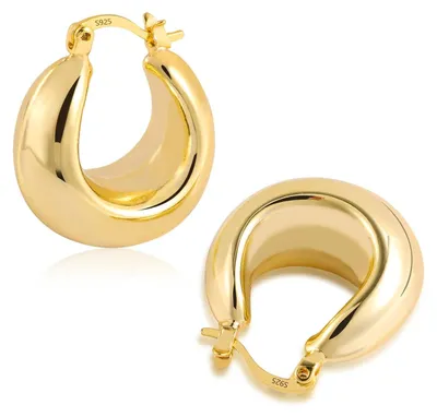 Produktbild von Solidchoice – Goldene, dicke Creolen, hypoallergen für Damen