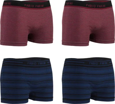 Produktbild von Fabio Farini - 4 Stück Herren Unterhosen - Männer Retroshorts aus weicher Microfaser im sportlichen Look mit Logoschriftzug