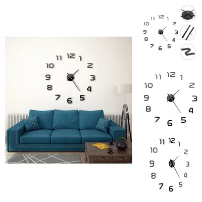 Image de vidaXL Horloge murale 3D Design moderne 100 cm XXL Noir - Horloges murales