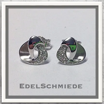 Produktbild von schlichte Ohrstecker 925 Silber rhod mit Zirkonia