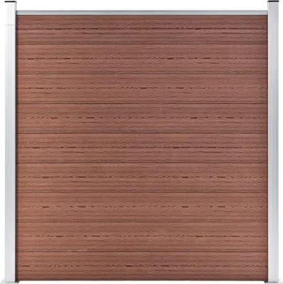 Produktbild von vidaXL WPC Zaun-Set 3 Quadrate + 1 Schräge 619x186 cm Braun
