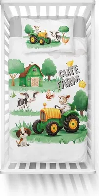 Zdjęcie produktu dla Pościel, pościel dziecięca, bawełna 100x135 5509b Farma