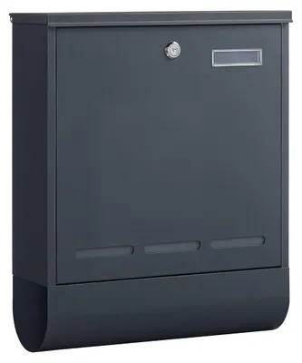 Produktbild von Anthrazitfarbener Briefkasten aus Stahl – Pulverbeschichtung – Wetterbeständig – 35 x 12 x 42,5 cm