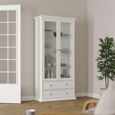 Image de Vitrine - Vitrine blanche 41,6 x 96,2 x 200,8 cm (h)