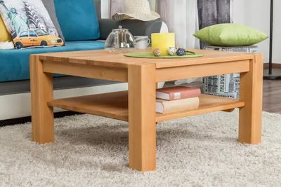 Produktbild von Couchtisch Wooden Nature 421 Kernbuche massiv - 80 x 80 x 45 cm (B x T x H)