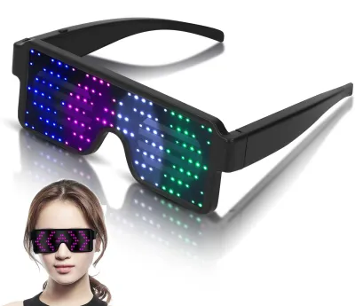 LED-Lichtbrille, 4 Farben, USB-wiederaufladbar, 164 LEDs