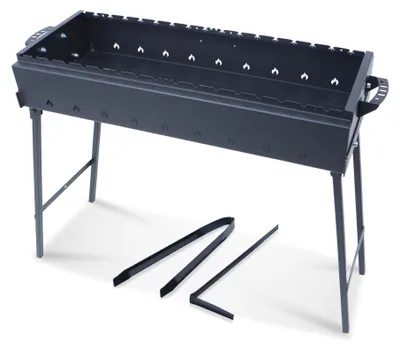 Produktbild von Klappbarer Holzkohlegrill - 90 cm Grillfläche - Aus legiertem Stahl - Tragbar und kompakt - Grill für den Außenbereich