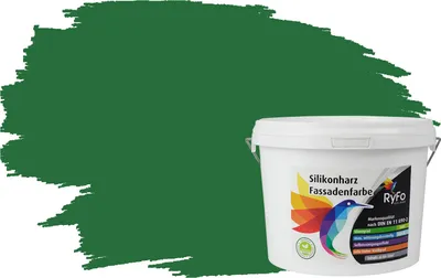 Produktbild von RyFo Colors Silikonharz Fassadenfarbe Lotuseffekt Trend Wemmsgrün 3l  - bunte Fassadenfarbe, weitere Grün Farbtöne und Größen erhältlich, Deckkraft Klasse 1