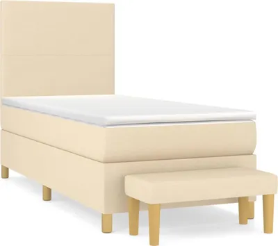 Produktbild von vidaXL Boxspringbett mit Matratze Creme 90x190 cm Stoff
