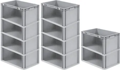 Produktbild von SparSet 10x Eurobox NextGen Store | HxBxT 32x40x60cm | 65 Liter | Seite offen | Eurobehälter, Transportbox, Transportbehälter, Stapelbehälter