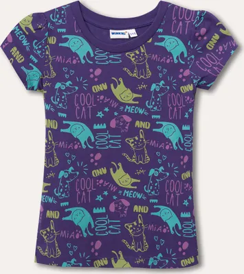 Obrázek produktu pro Dívčí tričko Cool Cat - fialová - 98