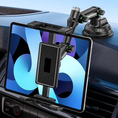 Obrázek produktu pro Držák na tablet do auta, otočný o 360 stupňů, nastavitelný, vhodný pro tablety a telefony o velikosti 4,7–9,7 palců (černý)