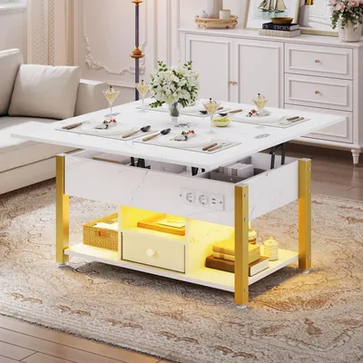 Productafbeelding van YITAHOME salontafel met verstelbare hoogte, multifunctionele salontafel, 4-in-1