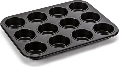 Produktbild von 12er SET MUFFINFORM Kohlenstoffstahl Cupcakeform Backform Antihaftbeschichtet