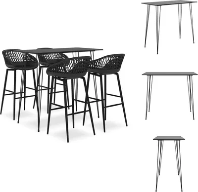 Produktbild von vidaXL 5-tlg. Bar-Set Schwarz -  Essgruppen