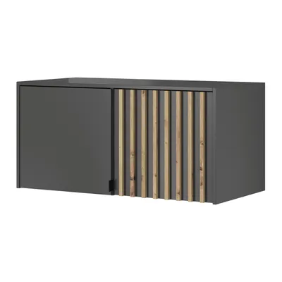 Zdjęcie produktu dla Nadstawka do Szafy 105 cm Bella Grafit z z Lamelami Dąb Artisan