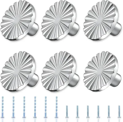 Zdjęcie produktu dla Gałki meblowe 30 mm, 6 sztuk, stop cynku, srebrny, do kuchni