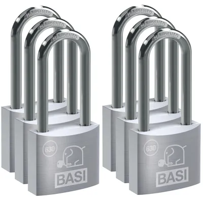 Produktbild von BASI - Vorhangschloss - VHS 630H - 30 mm - Verschiedenschließend - Bügelhöhe - 63 mm - 6er Set - 6x6302-3000