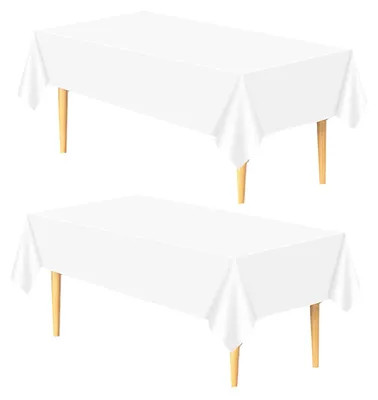 2er-Pack Wegwerftischdecken, Papier, Weiß, 137x274 cm, rechteckig