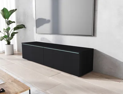 Obrázek produktu pro RTV skříňka APOLLO II 140 cm, police pod TV, lowboard, černá komoda