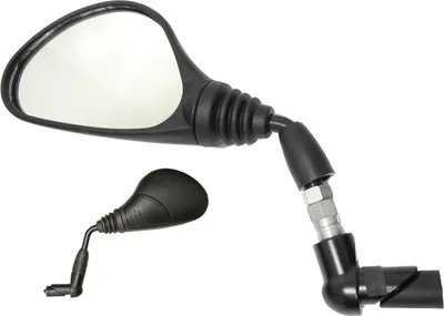 Produktbild von Busch & Müller Fahrradspiegel, schwarz, für E-Bike, links, 913/801VLME, Kunststoffgehäuse, Aluminium-Lenkerklemmung, Spiegel 11,5x8 cm, Stange 10 cm, Klemm Ø 16,5-22 mm, klappbar, E-geprüft, Splitterschutzglas, verkleinerndes Glas.